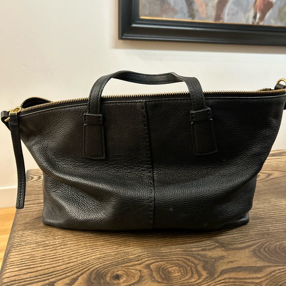 Tory Burch Black Leather Tote - Picture 2 of 3